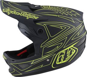 Troy Lee Designs D3 Fiberlite Spiderstripe Helm Grijs/Geel M (56-57 cm)