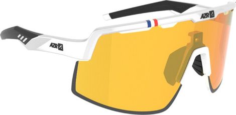 Lunettes AZR Speed RX Blanc Verni / Écran Hydrophobe Gold