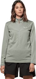 Salewa Puez Cammino fleece met halve rits, groen, dames