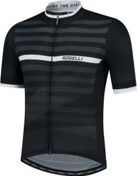Maillot Manches Courtes Rogelli Stripe Homme Noir/Blanc