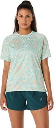 Maillot manches courtes Asics Road Lite-Show Vert/Multicolore Femme