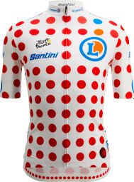 Santini Trikot mit Punkten Santini Meilleur Grimpeur Tour de France Weiß/Rot