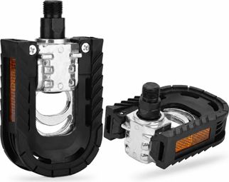 Pédales Velkyne Pliables Alliage Aluminium avec Réflecteurs Noir