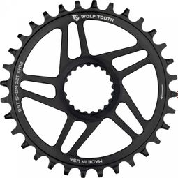 Wolf Tooth Direct Mount Chainring for Shimano Boost 3 mm Drop-Stop ST for Shimano HyperGlide+ 12S Black