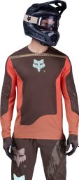 Maillot Fox Flexair Elevated de manga larga Marrón/Corail