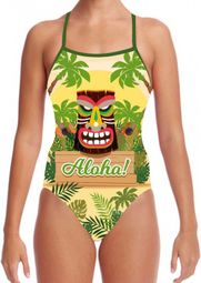 SWEAMS ALOHA TIKI - Maillot femme 1 piece bretelles fines