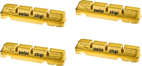 SwissStop FlashPro Yellow King x4 Bremsbelageinsätze Carbonfelgen Für Shimano / Sram / Campagnolo