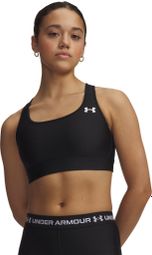 Under Armour HeatGear Sport-BH für Damen, mittlerer Halt, schwarz