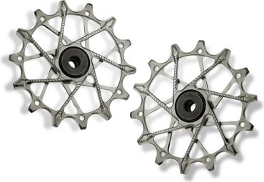 Paar Garbaruk Derailleurwieltjes voor Shimano 12v Zilver