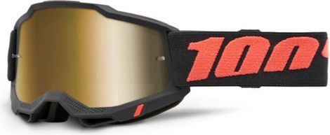 Máscara 100% Accuri 2 lentes de espejo dorado negro