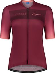 Maillot Manches Courtes Velo Rogelli Dawn - Femme - Bourgogne/Corail
