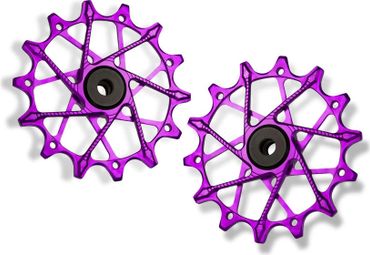 Coppia di pulegge per deragliatore Garbaruk per Shimano 12v Violet