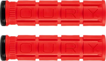 Paire de Grips Oury Grips Lock-On V2 Rouge Candy