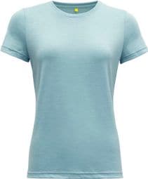 Dames-T-shirt Korte Mouw Devold Eika Merino 150 Lichtblauw