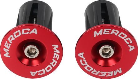 Bouchons de cintre vélo – 22 à 24 mm – Vis M4 – Rouge