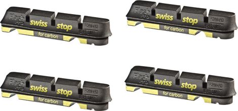 SwissStop FlashPro Black Prince x4 Inserto pastiglie freno in carbonio per Shimano / Sram / Campagnolo