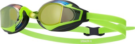 Tyr Stealth-X Mirrored Performance Swimming Goggles Green