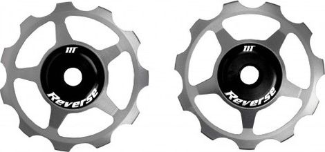 Paar Reverse Pulleys Steel Bearings 7-12 Speeds Silver