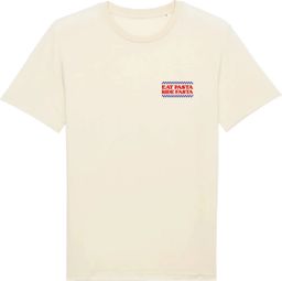 Unisex Çois 'Eat Pasta Ride Fasta' Beige T-Shirt