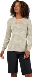 Maillot de manga larga Fox Ranger Tru Dri Beige para mujer