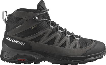 Salomon X Ward Leather Mid GTX Grey Black Men's