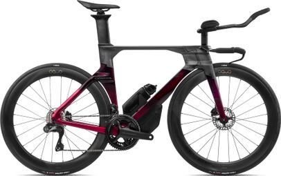 Vélo de Triathlon Orbea Ordu M20iLTD Shimano Ultegra Di2 12V 700 mm Gris Carbon Raw Rouge Wine 2024