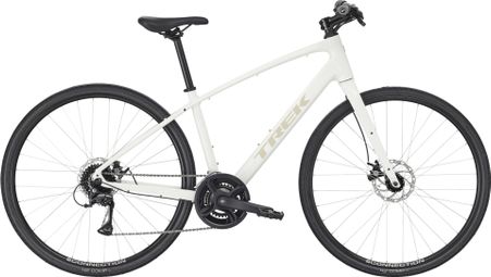 Bicicleta de fitness Trek FX 1 Stepover con Shimano Acera de 8 velocidades, 700 mm, blanca, 4.ª generación, talla 175/186 cm - Bicicleta de exposición