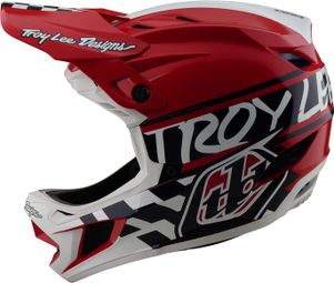 Casque Intégral Troy Lee Designs D4 Polyacrylite Mips Blanc/Rouge
