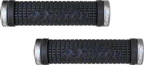 LIZARD SKINS Paire de Grips PEATY Noir Lock On Argent