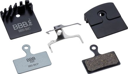 Coppia di pastiglie freno organiche BBB DiscStop Coolfin per Shimano Deore/SLX/XT/XTR