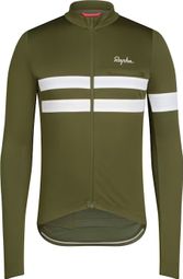 Maillot Manches Long Rapha Brevet Khaki/Blanc