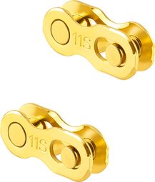 Lot de 2 attaches rapides chaîne vélo 11 vitesses – Magic Link Connector doré