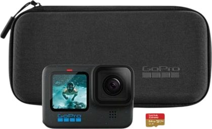 GoPro HERO12 Black-actiecamera-set + microSD-kaart + hoesje