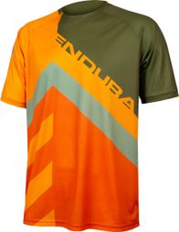 T-Shirt Imprimé Endura SingleTrack LTD Olive Vert / Orange