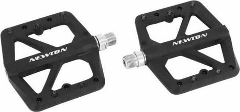 pedale vtt descente - bmx noir fibre axe alu filetage 9-16 avec picots interchangeables (paire)