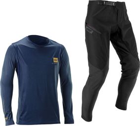 Kit de maillot y pantalón Leatt Gravity 1.0 de manga larga Azul
