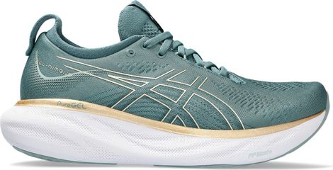 Chaussures Running Asics Gel-Nimbus 25 Bleu/Vert Femme