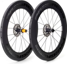 Paire de roues Progress Space Disc Boyau Noir | 12x100/12x142 mm | Center Lock | Campagnolo N3W