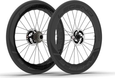 Paire de Roues Legend Wheels 68P PRO4 Wave - 12X100 - 12X142mm - DT 240 EXP - Disc Centerlock - Campagnolo