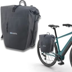 Sacoche Vélo 2-en-1 GADISTA 25L Noir – Porte-Bagage Etanche TPU Bandoulière PC 17 Pouces