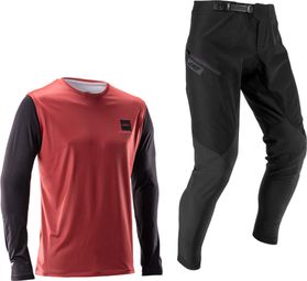 Leatt Gravity 1.0 lange mouwen jersey en broek set rood