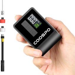 Mini Pompe à Vélo Mini compresseur avec indicateur de bar  - COOSPO - Electrique Portable Rechargeable – 120 PSI  Type-C  Ecran LCD  Compatible Presta et Schrader - 130 g