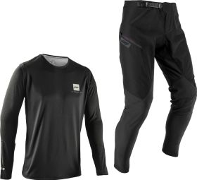 Kit de maillot y pantalón de manga larga Leatt Gravity 1.0 Negro Niño