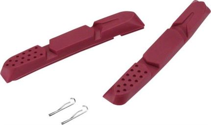 x2 Cartucce dei Pattini dei Freni V-Brake JAGWIRE Mountain Pro Wet Inserti Sram/Shimano Rosse 