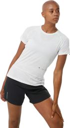 Camiseta blanca de manga corta Salomon Cross Run para mujer