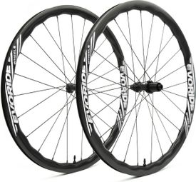 Paire de roues Evoride EvoJet 35mm – Blanc - 700c Disque – 1395gr - 12x100 / 12x142 – Shimano 10/11 vitesses - Centerlock – 2023