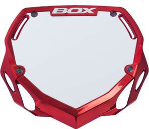 BOX Two Number Plate Red Chrome