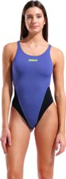 Maillot de Bain Arena Team Dos Swim Tech Uni Bleu/Noir Femme