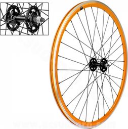 ROUE AVANT VELOX 700C FIXIE ORANGE ALU 30MM