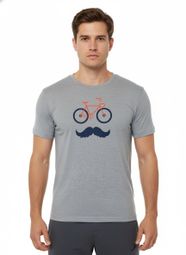 Rubb'r Moustache Short Sleeve T-Shirt Grey